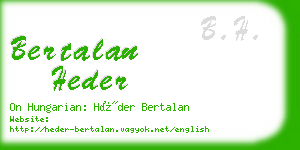 bertalan heder business card